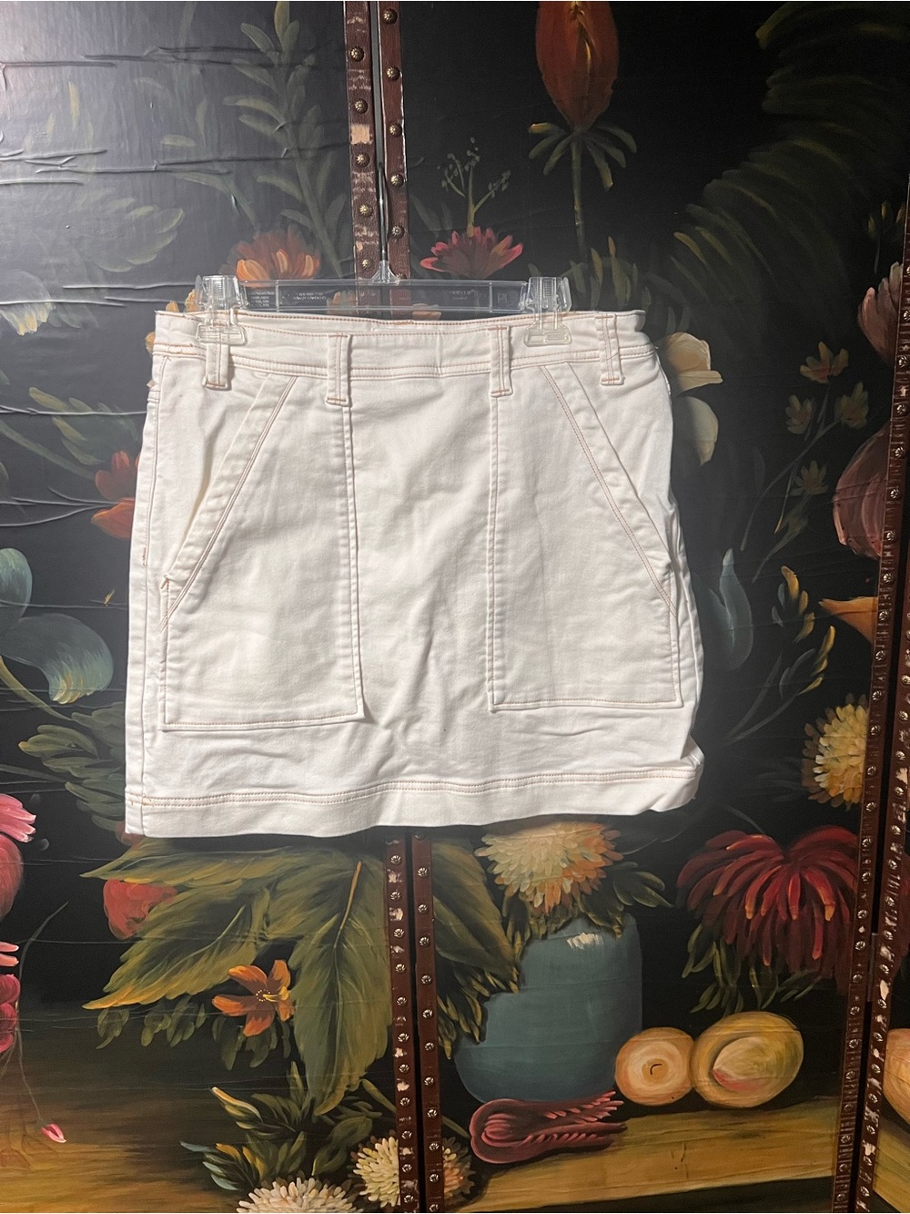 TRIBAL audrey pull on denim skort in cocomilk